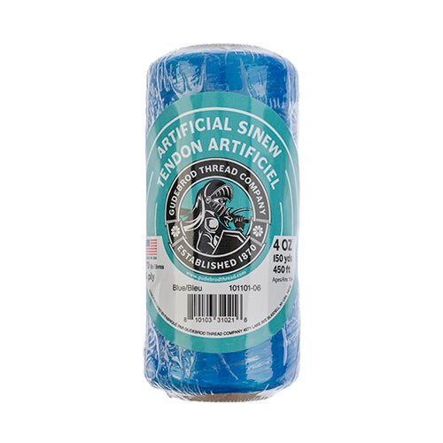 Gudebrod Sinew 4oz 450ft (150yd) Blue 5ply 70lb test Made in USA