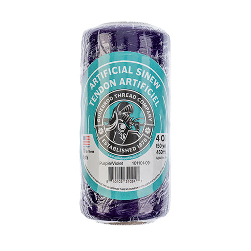 Gudebrod Sinew 4oz 450ft (150yd) Purple 5ply 70lb test Made in USA