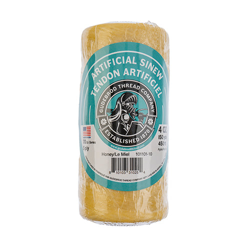 Gudebrod Sinew 4oz 450ft (150yd) Honey 5ply 70lb test Made in USA