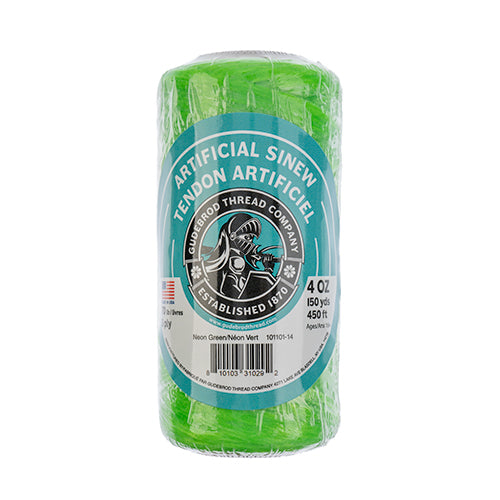 Gudebrod Sinew 4oz 450ft (150yd) Neon Green 5ply 70lb test Made in USA