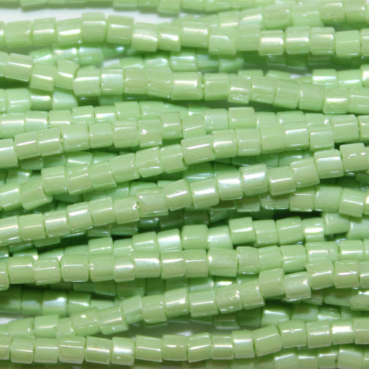 11/0 Czech Two Cut Seed Bead Opaque Lime Green Luster