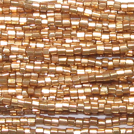 11/0 Czech Two Cut Seed Bead Metallic Galvanized Gold