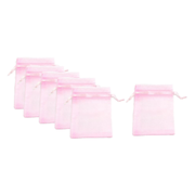Organza Fabric Bag, Approx, 3x4in 6-ct  Light Pink