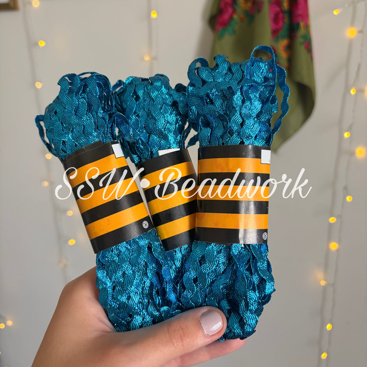 15 Yard - Blue Metalic Rickrack Trim 8mm