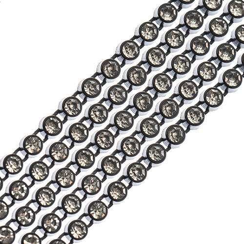 Crystal Lane DIY Rhinestone Banding 1yd 1row ss8 Black Casing/ Crystal