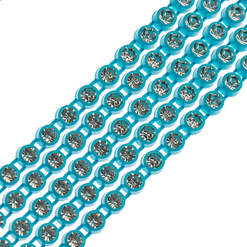 Crystal Lane DIY Rhinestone Banding 1yd 1row ss8 Aqua Casing/ Crystal
