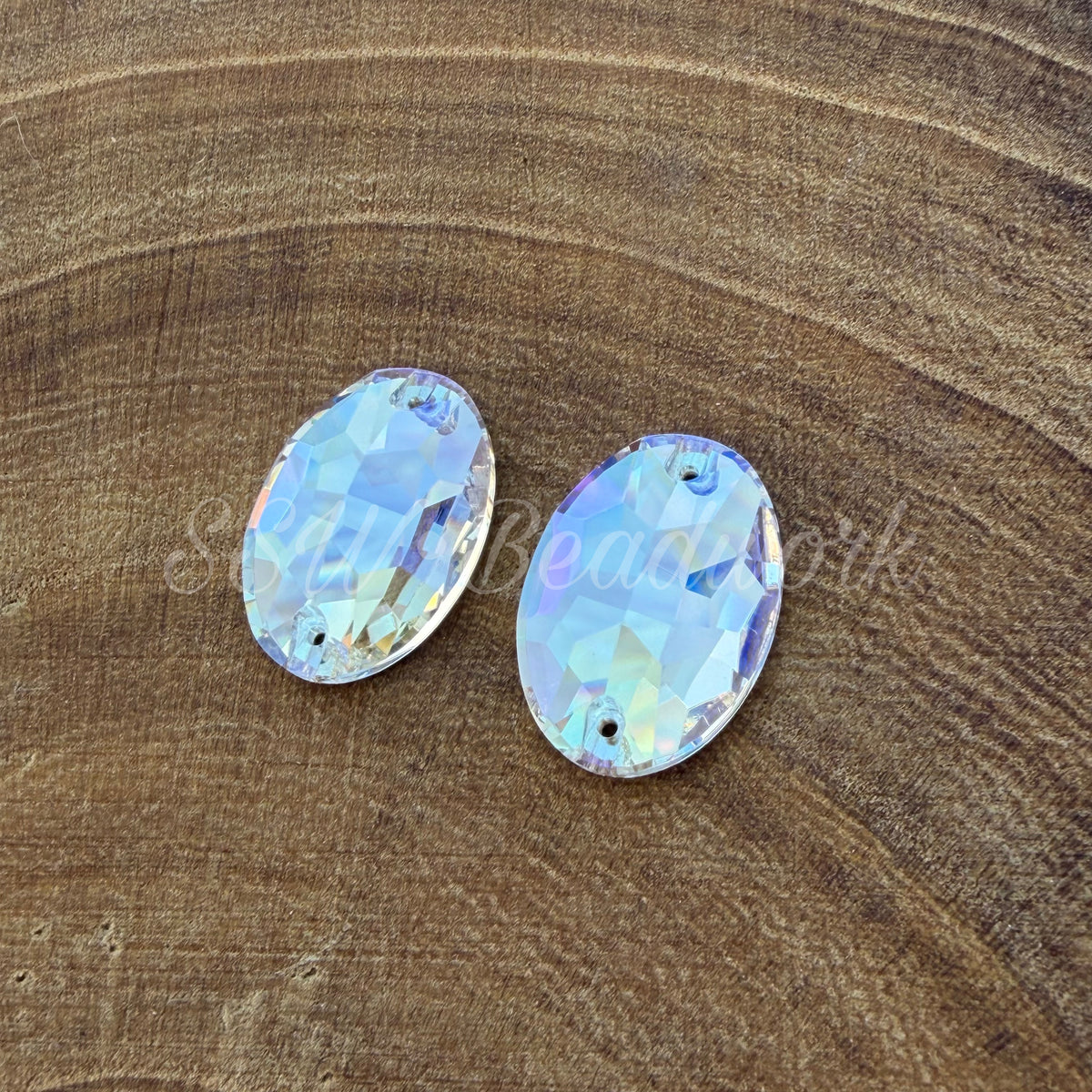 Flatback Oval Crystal Centers (Pair)