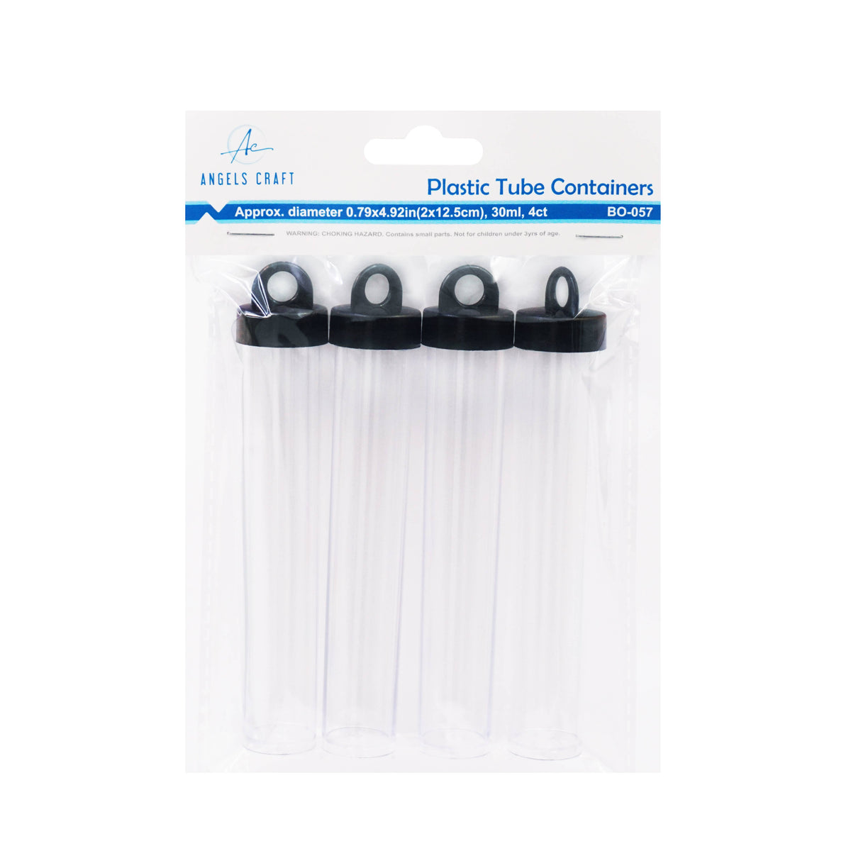Plastic Tube Container w/ Hanging Screw Lid, 4-ct: 15ml