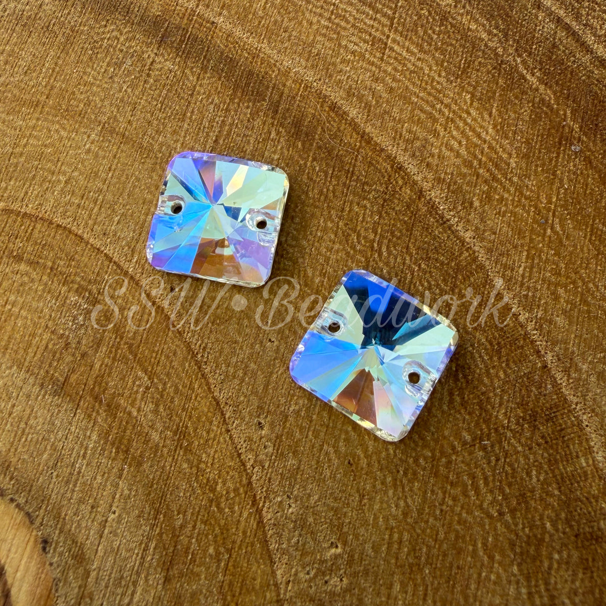Rivoli Square Flatback Drop Crystal Centers (Pair)