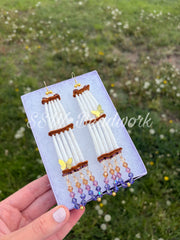 2-Tier Dentalium Shell Earrings 🦋 Style 2
