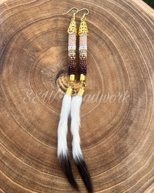🍂Light Orange Ermine Tail Earrings