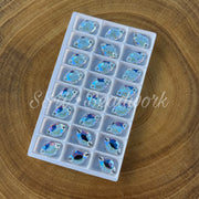 12x18mm Flatback Lemon Crystal Centers (Pair)