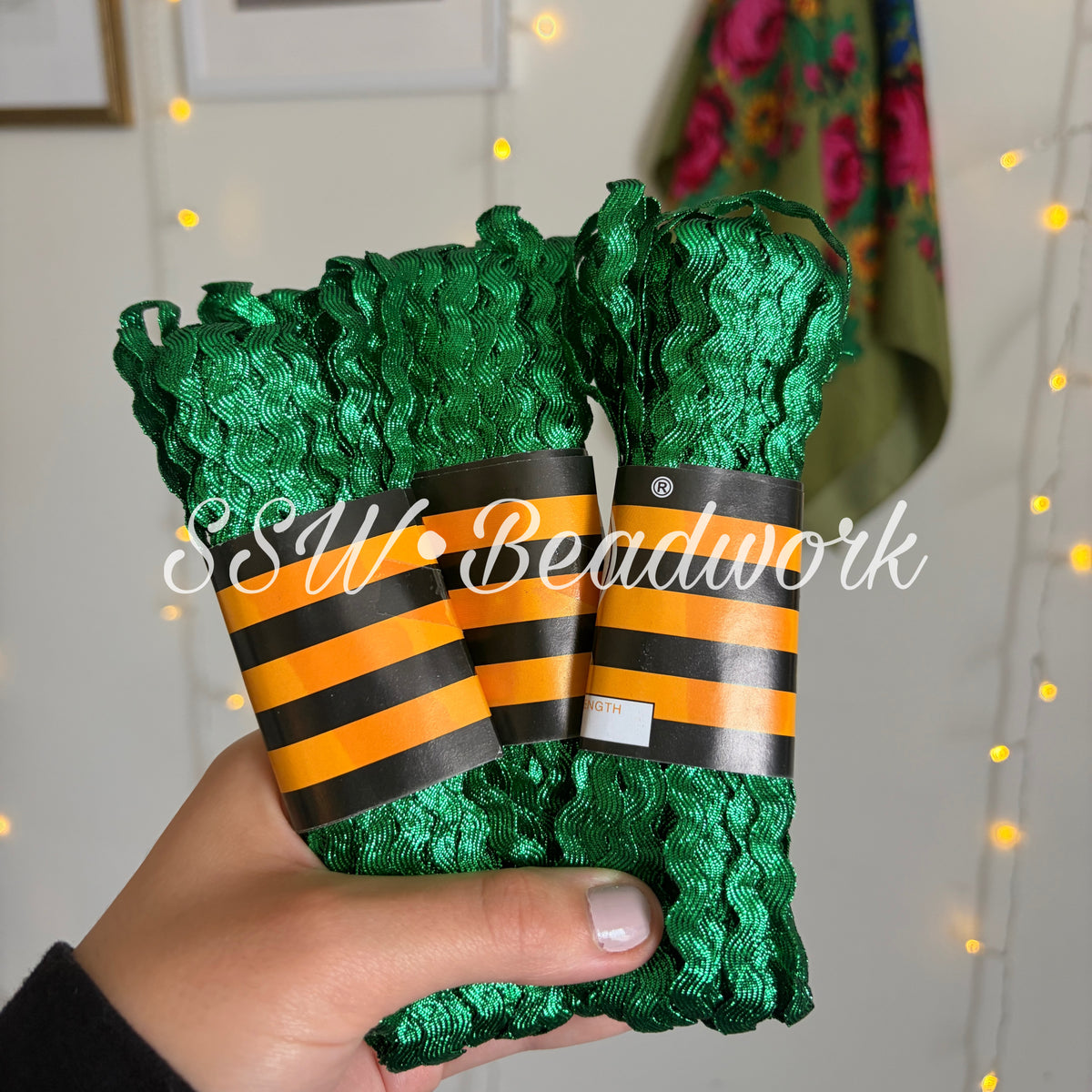 15 Yard - Forest Metalic Rickrack Trim 8mm