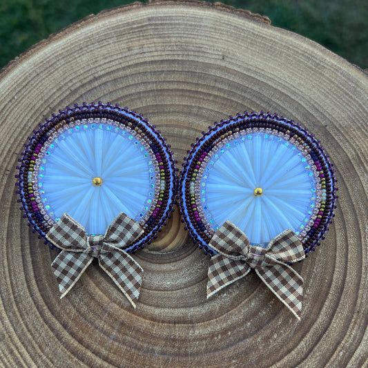 🤎XLarge Plum Dentalium Shell Earrings 🤎