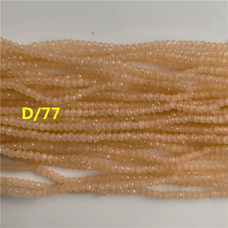 1mm Faceted Flat Round Glass Beads Rondelle Crystal Beads
