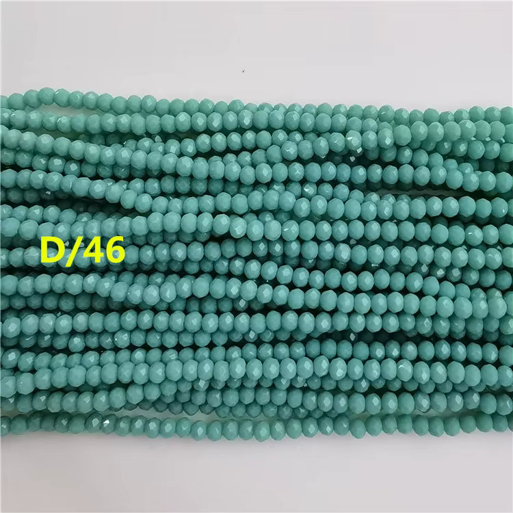 1mm Faceted Flat Round Glass Beads Rondelle Crystal Beads