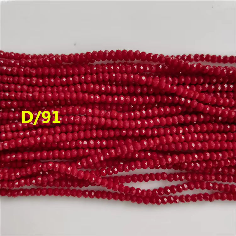 1mm Faceted Flat Round Glass Beads Rondelle Crystal Beads