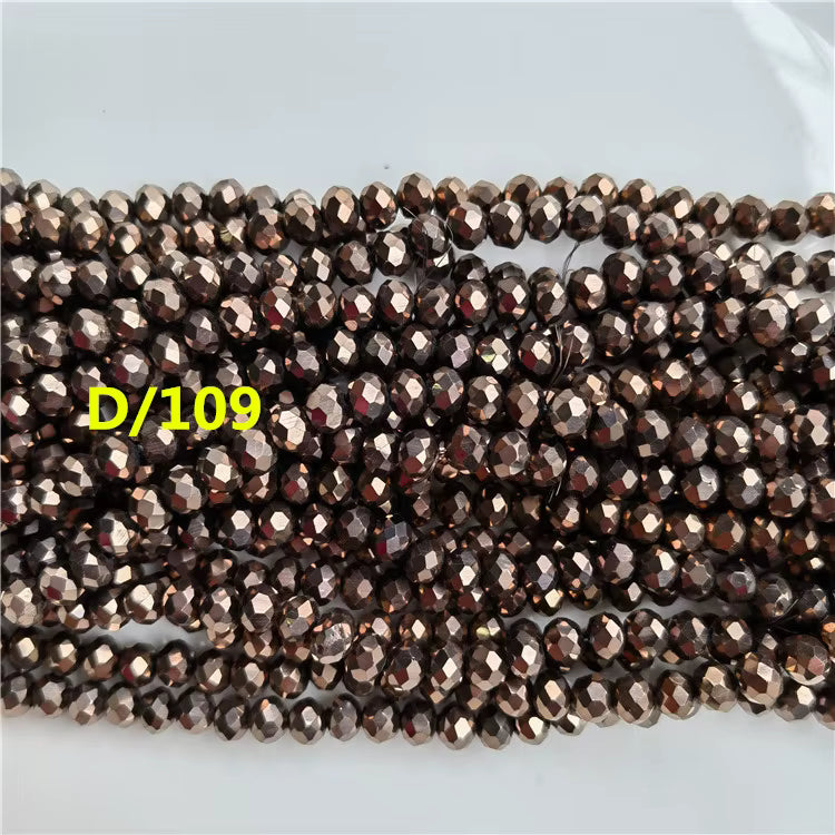 1mm Faceted Flat Round Glass Beads Rondelle Crystal Beads