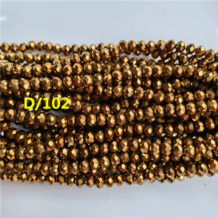 1mm Faceted Flat Round Glass Beads Rondelle Crystal Beads