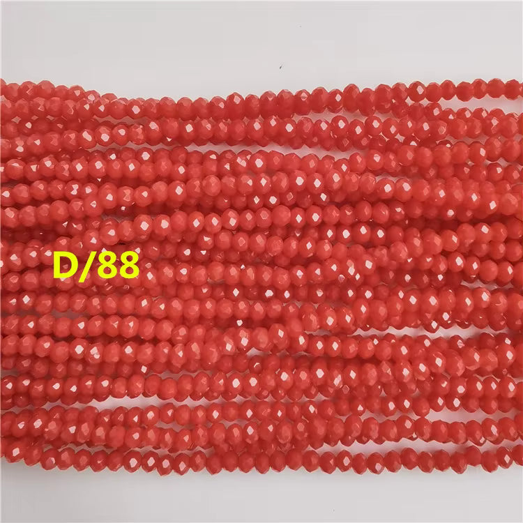 1mm Faceted Flat Round Glass Beads Rondelle Crystal Beads
