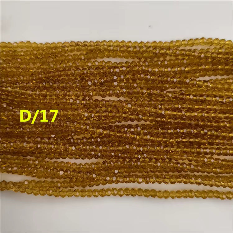 1mm Faceted Flat Round Glass Beads Rondelle Crystal Beads