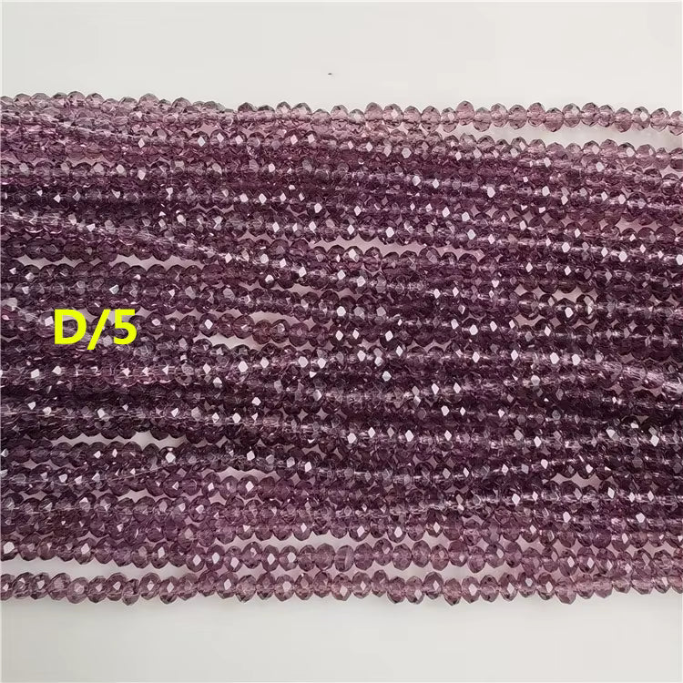 1mm Faceted Flat Round Glass Beads Rondelle Crystal Beads