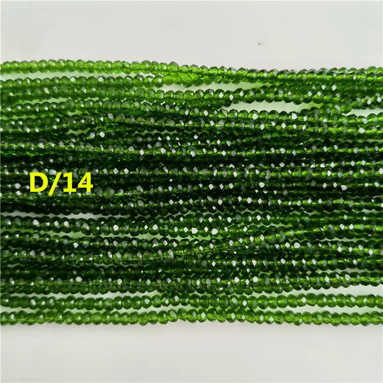 1mm Faceted Flat Round Glass Beads Rondelle Crystal Beads