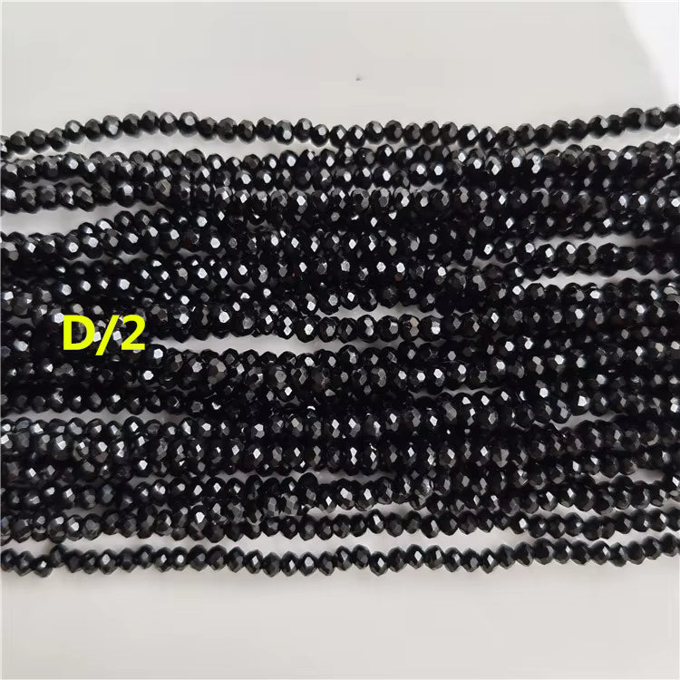 1mm Faceted Flat Round Glass Beads Rondelle Crystal Beads