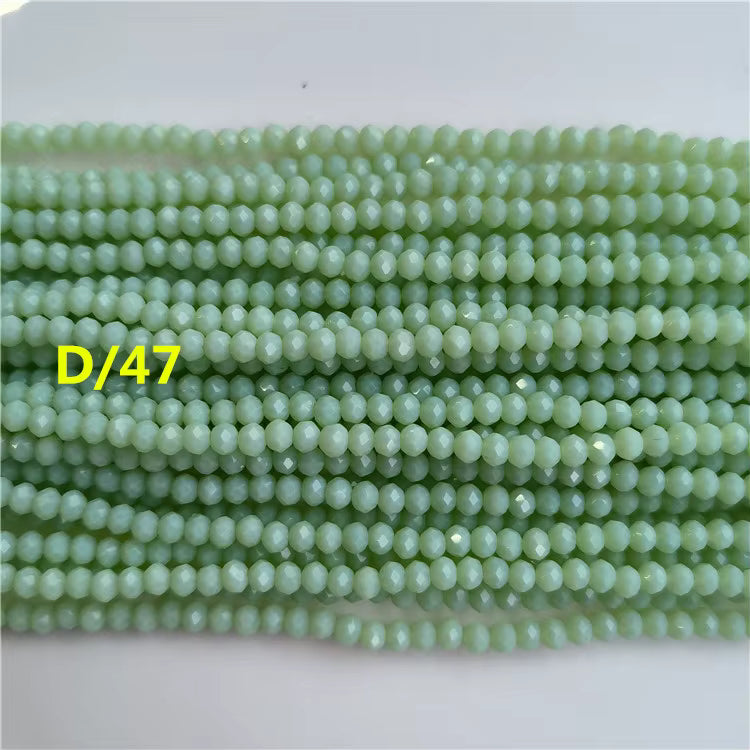 1mm Faceted Flat Round Glass Beads Rondelle Crystal Beads