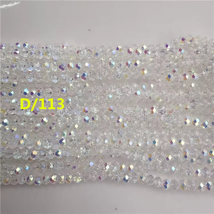 1mm Faceted Flat Round Glass Beads Rondelle Crystal Beads