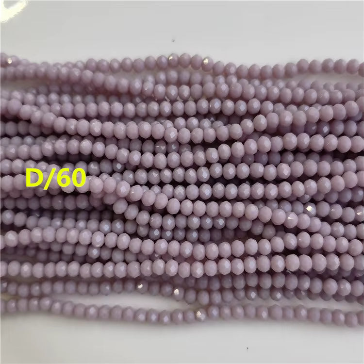 1mm Faceted Flat Round Glass Beads Rondelle Crystal Beads