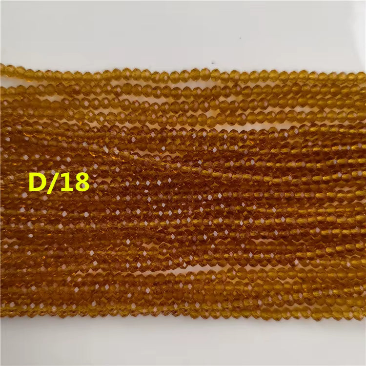 1mm Faceted Flat Round Glass Beads Rondelle Crystal Beads