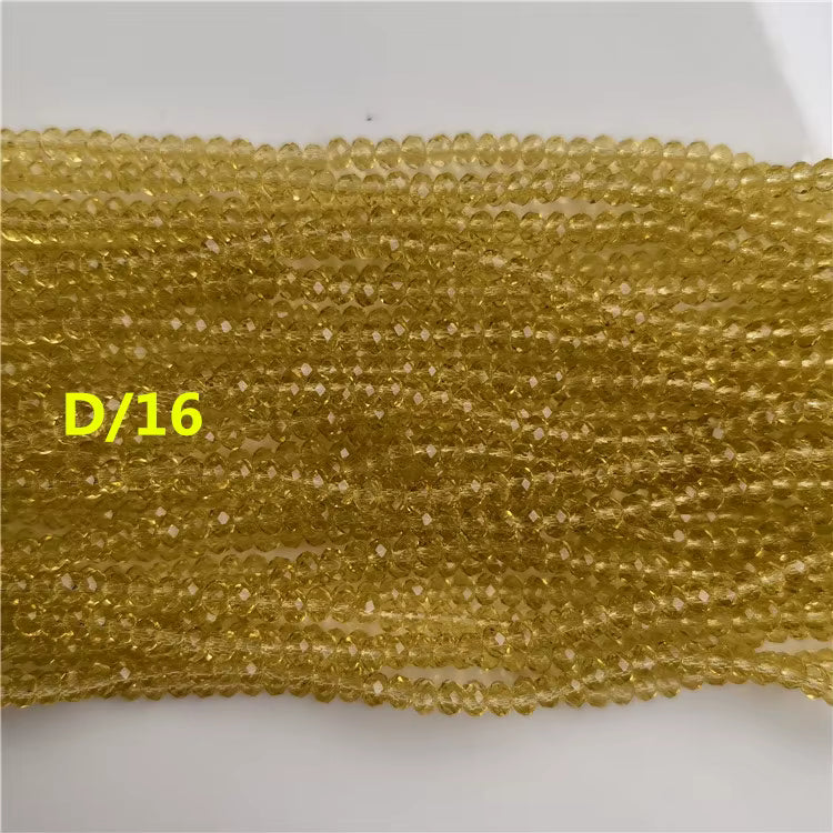 1mm Faceted Flat Round Glass Beads Rondelle Crystal Beads