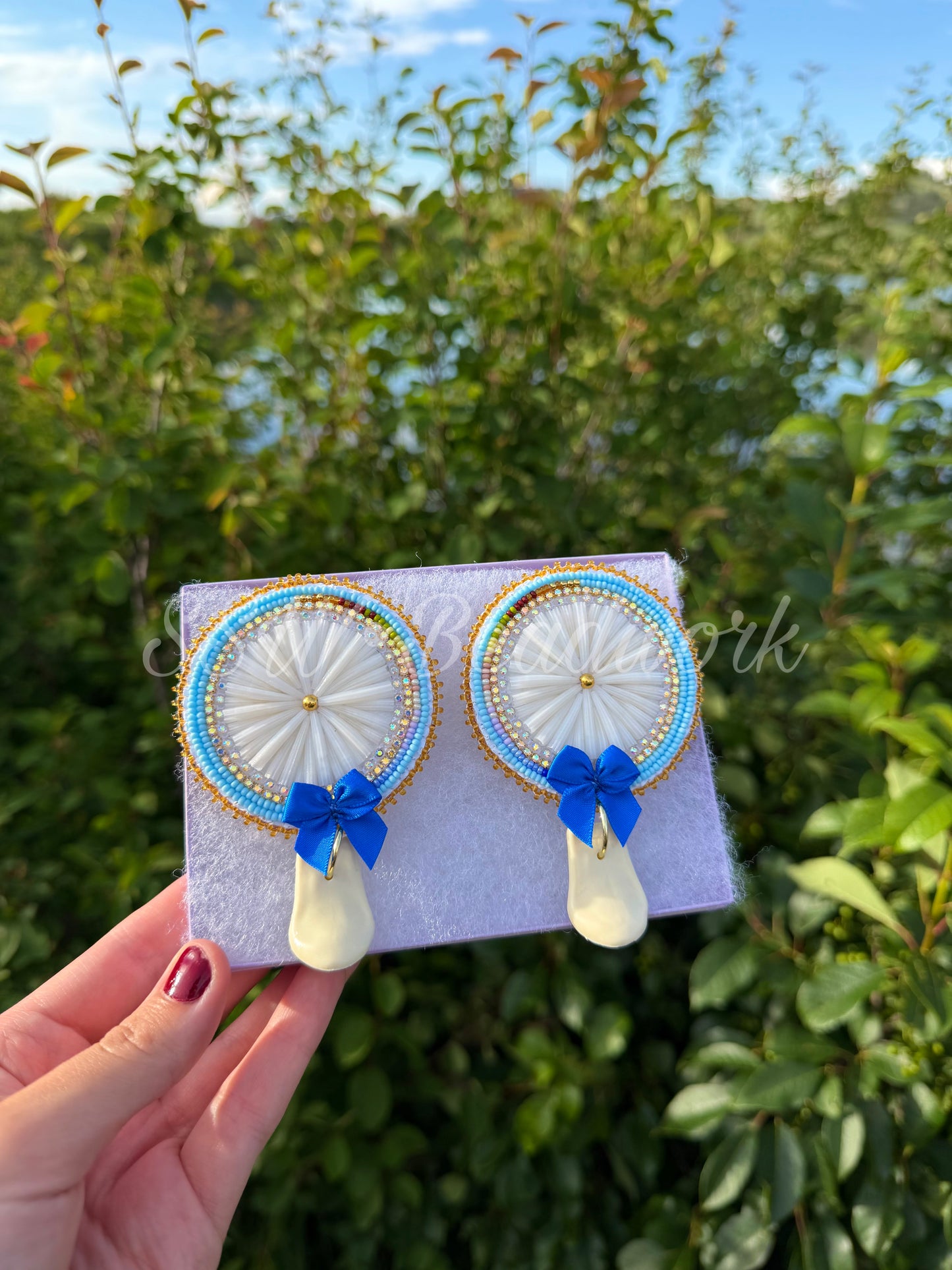 Pale Blue Topaz Beaded Set 🫐🌿
