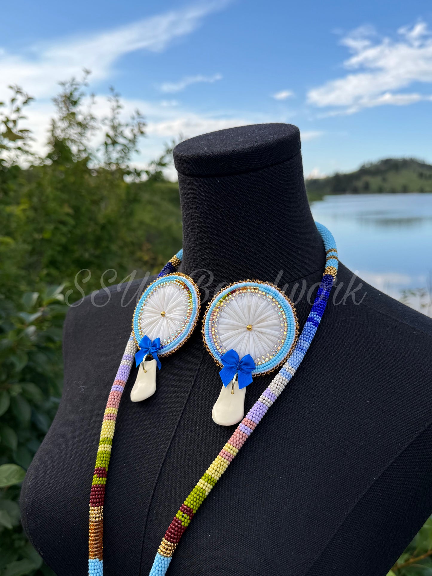 Pale Blue Topaz Beaded Set 🫐🌿