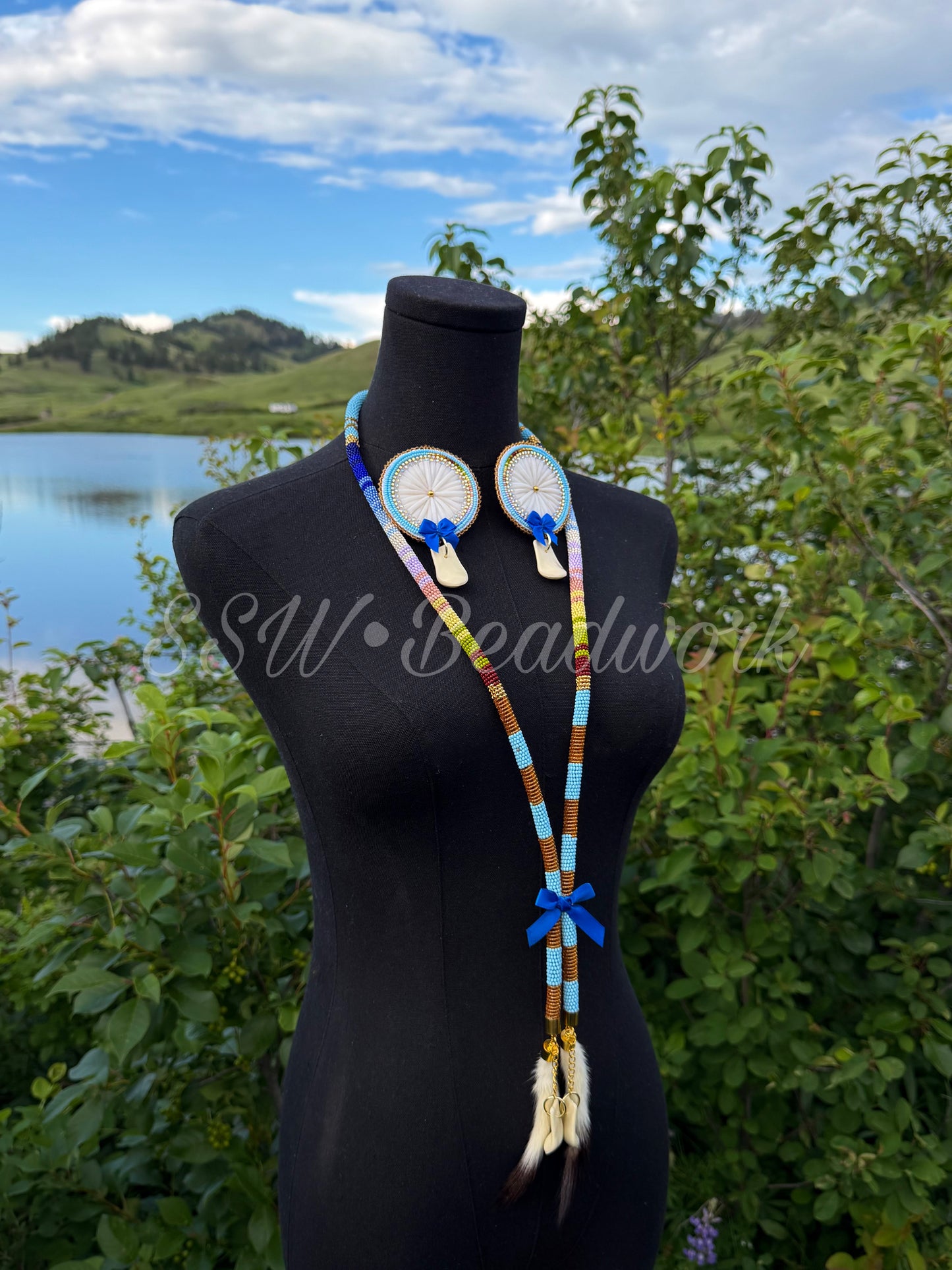 Pale Blue Topaz Beaded Set 🫐🌿