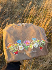 SSW Beadwork - Tan Floral T-Shirt with Sticker