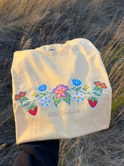 SSW Beadwork - Butter Yellow Floral T-Shirt & Sticker