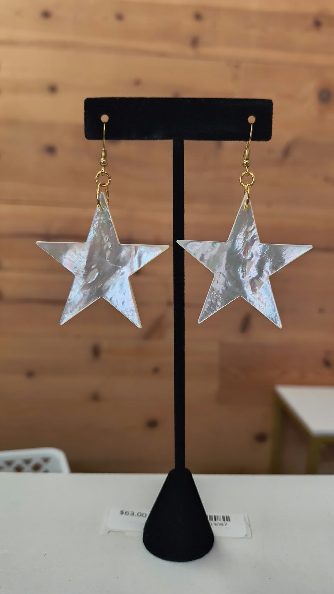 Wozek's.Ikeitawn -  50 mm MOP Stars Earrings