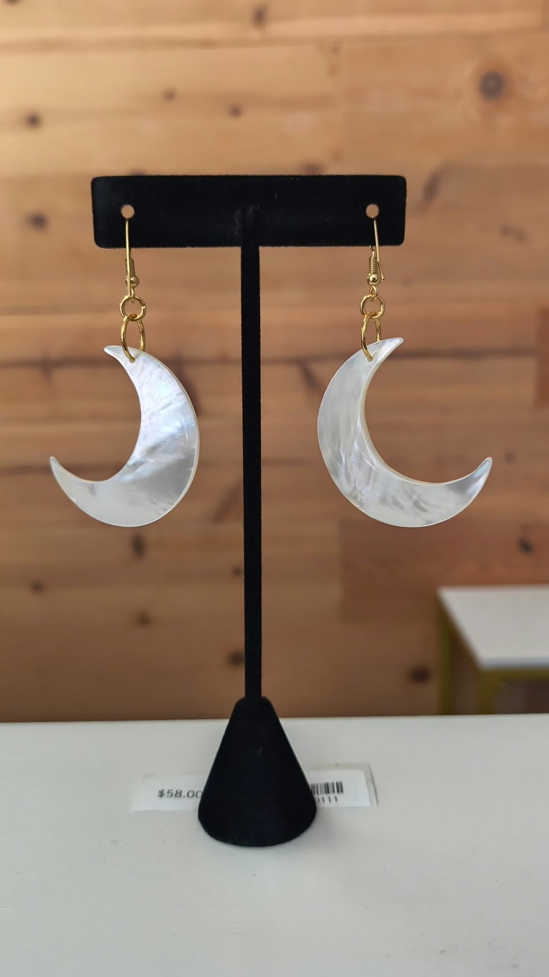 Wozek's Ikeitawn - 40 mm MOP Moon Earrings
