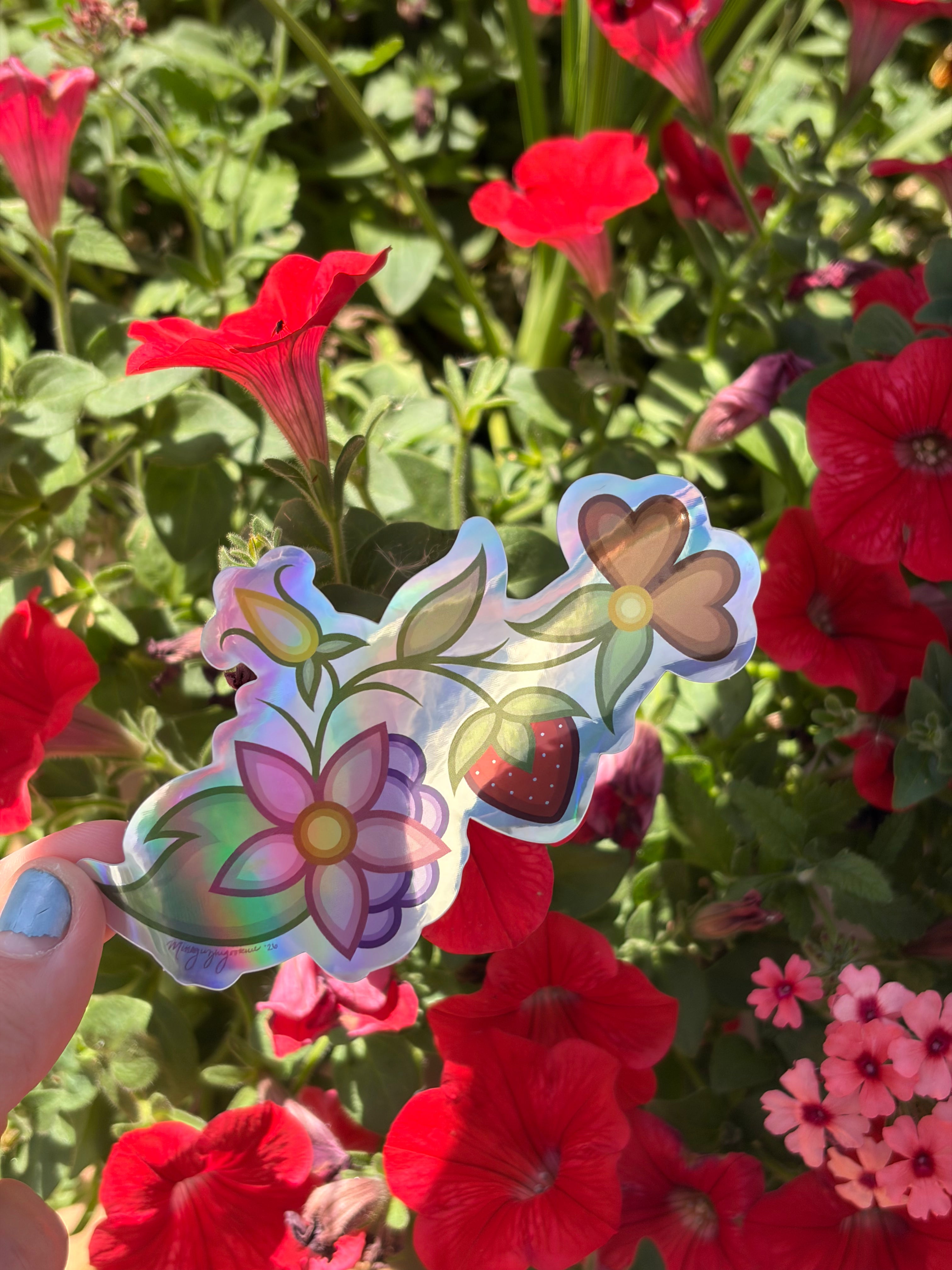 SSW Beadwork - Large Floral Sticker 2.4" x 4.2"