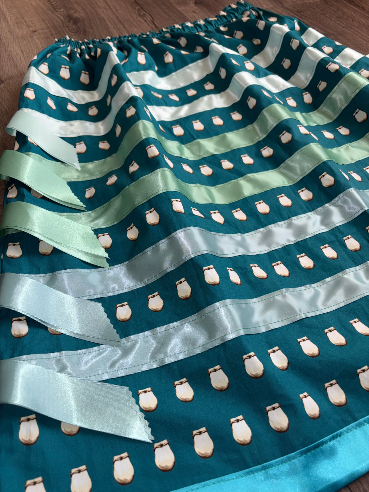 Billy Werk - XL Blue Elk Teeth Ribbon Skirt