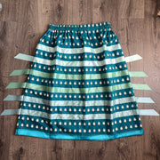 Billy Werk - XL Blue Elk Teeth Ribbon Skirt