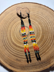 Sees The Dream - Long Black Fringe Earrings