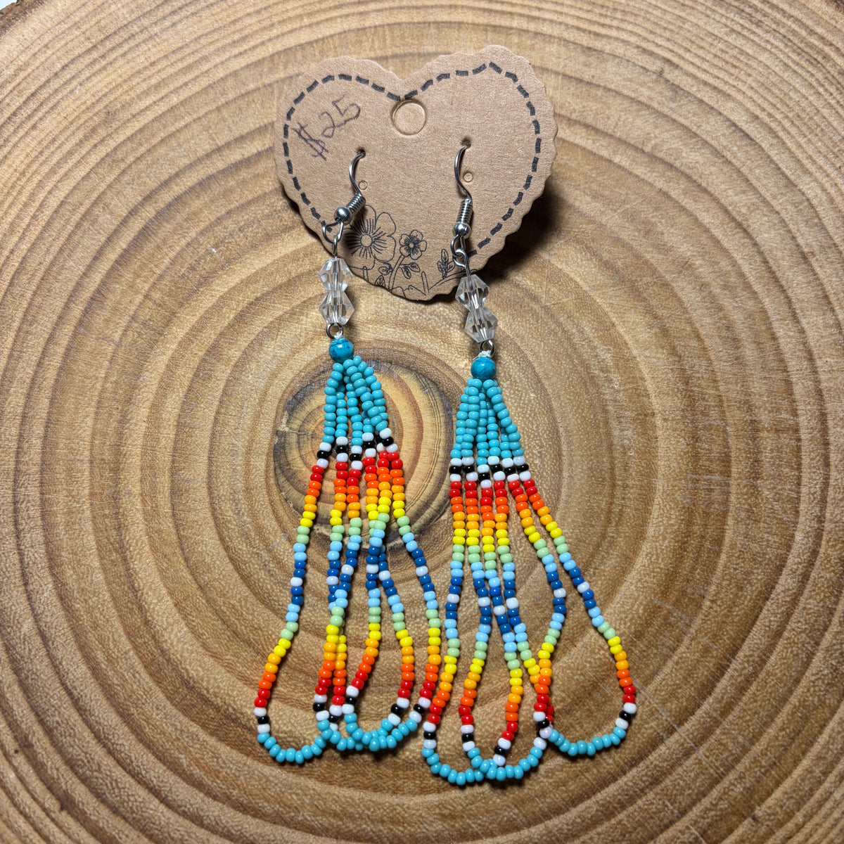 Sees The Dream - Turquoise Rainbow Fringe Earrings