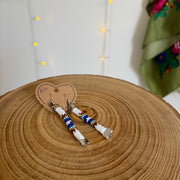 Sees The Dream Designs - White Beaded Rope Earrings