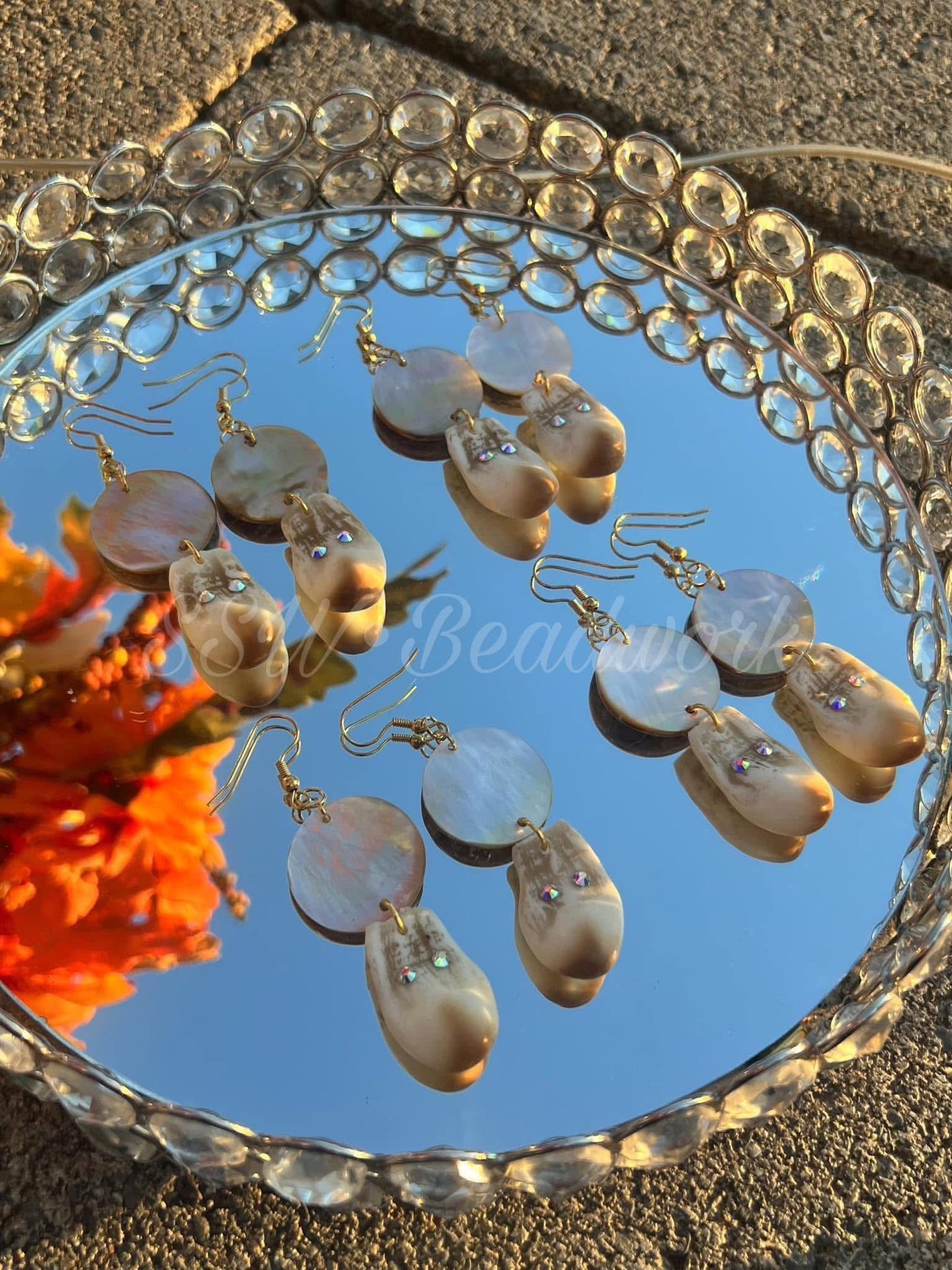 Mother of Pearl Shells with Imitation Elk Teeth