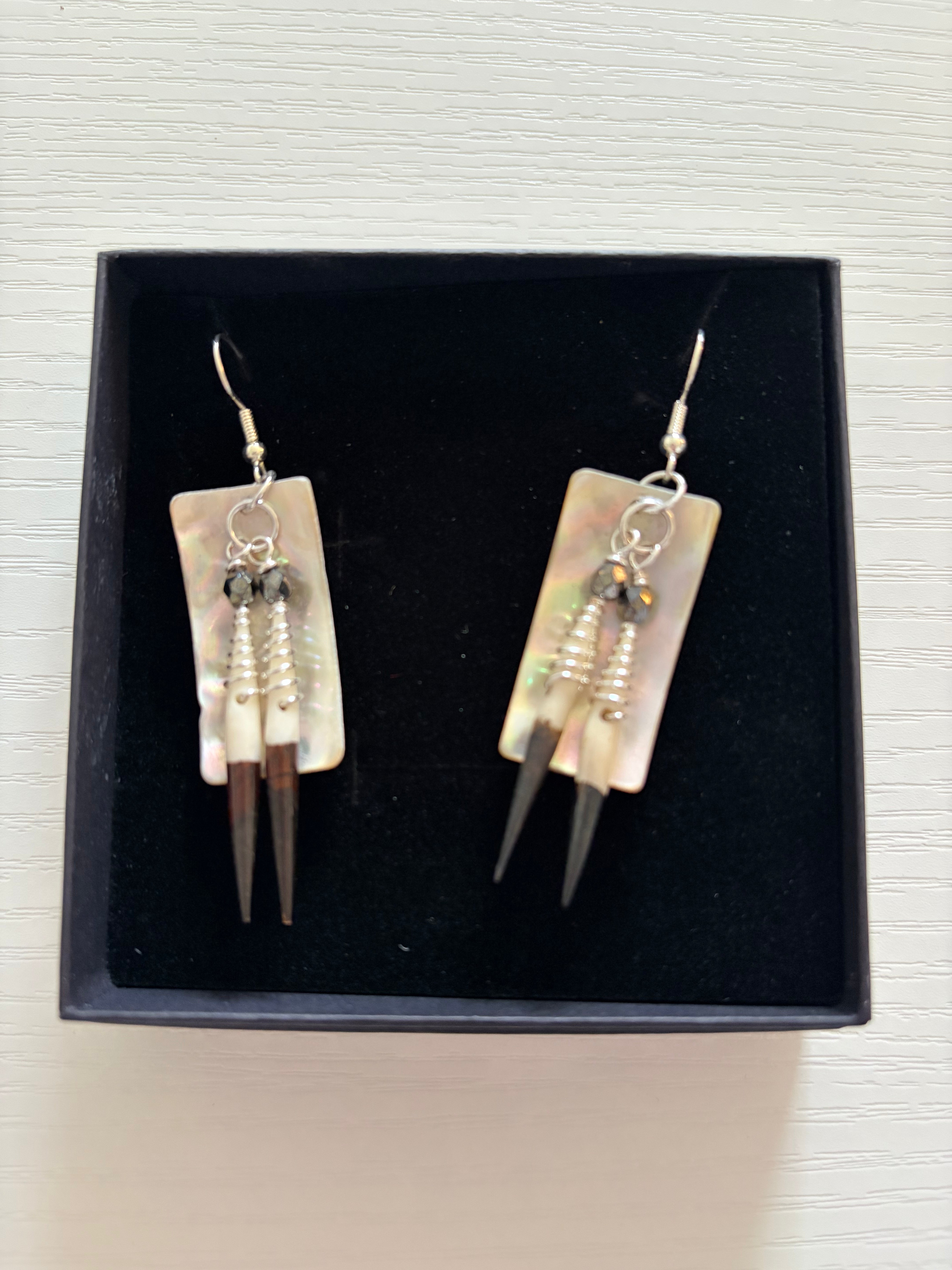 BlueRock Beads - Shell/Quill Earrings