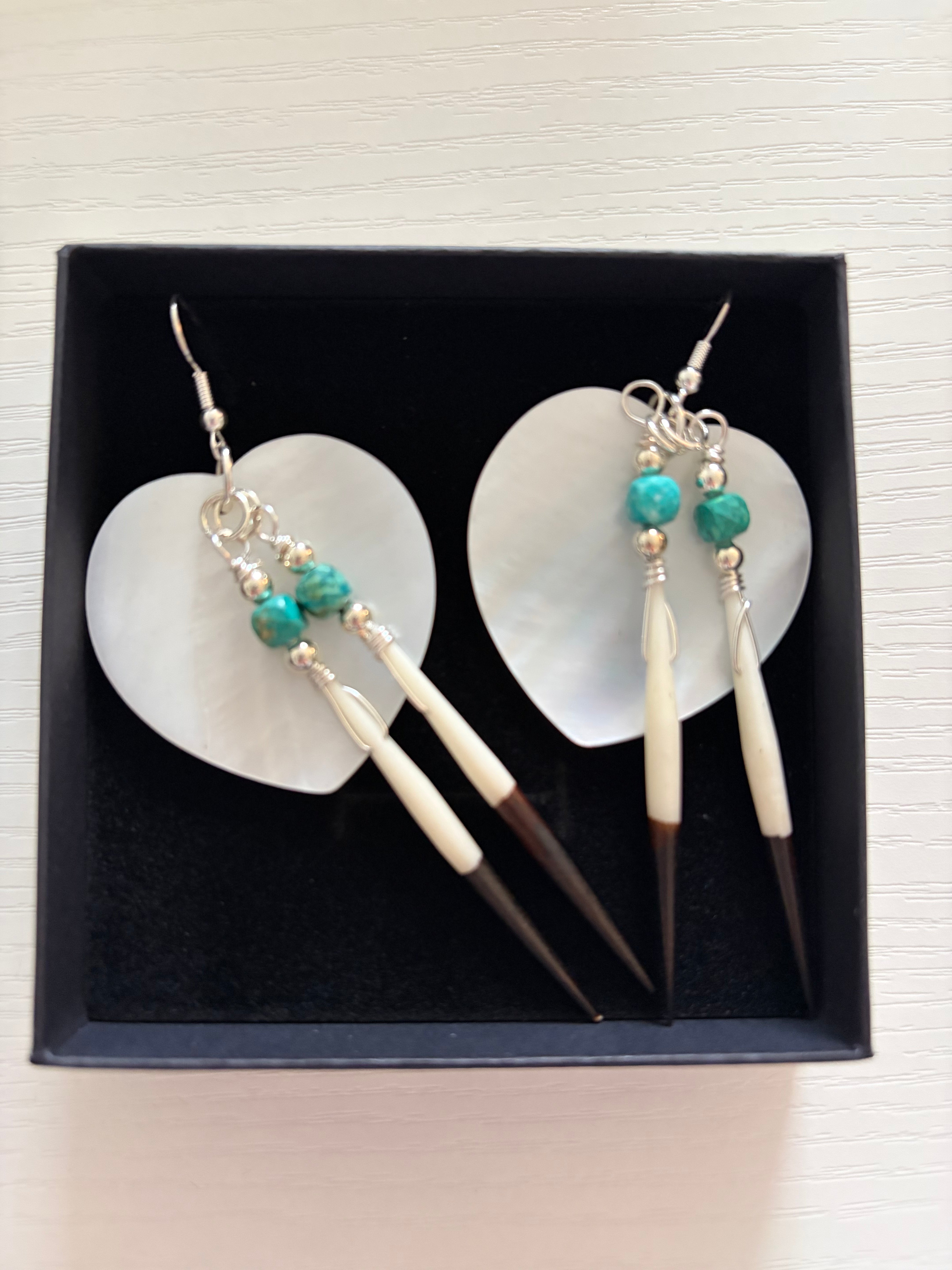 BlueRock Beads - Shell/Quill Earrings