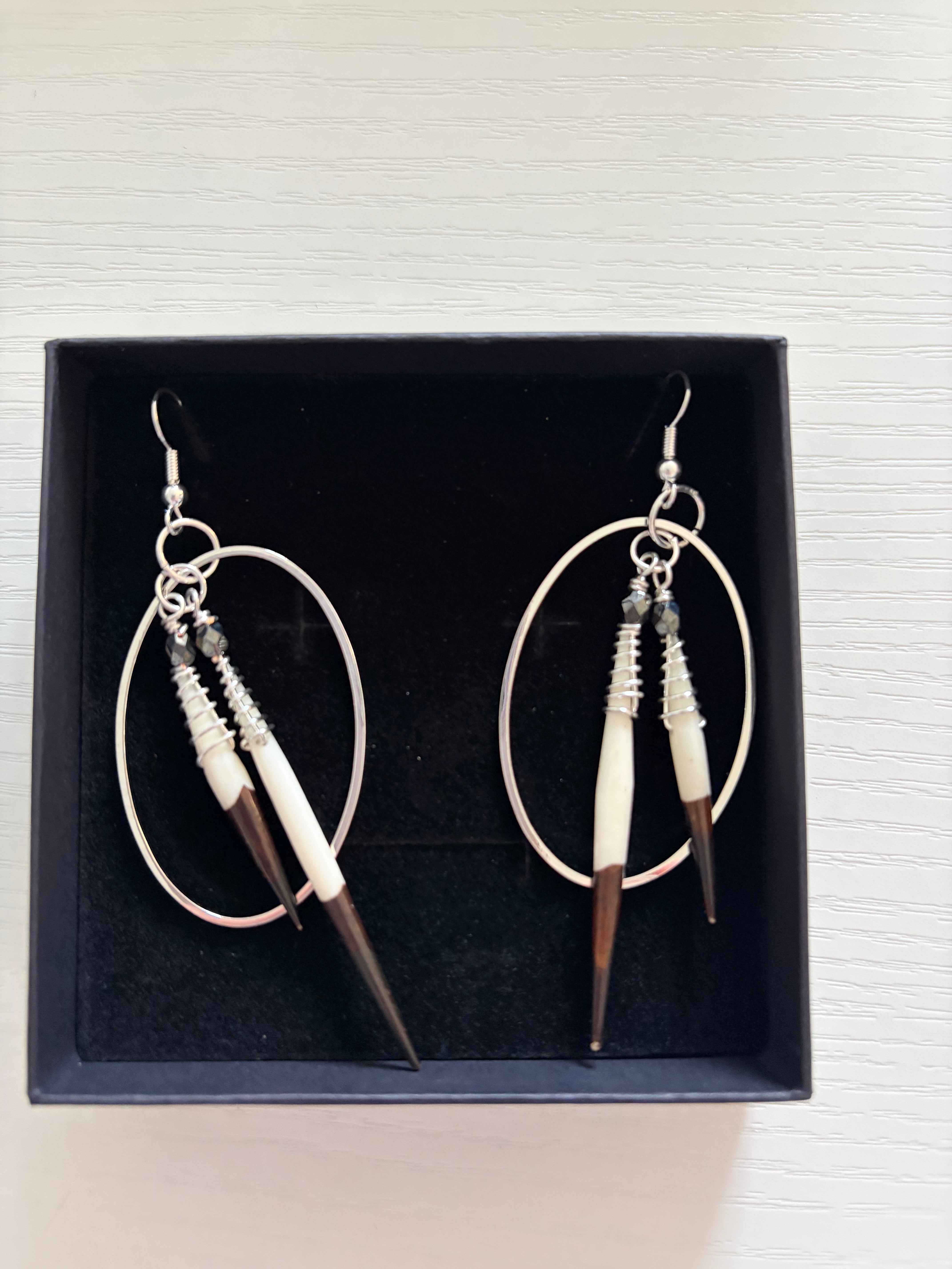 BlueRock Beads - Shell/Quill Earrings